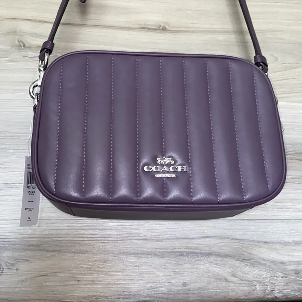 NWT- Coach Linear Quilted Nappa Leather Jes Crossbody, Amethyst
